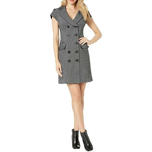 Nanette Lepore Houndstooth Double Breasted Dress 4 - Picture 1 of 8